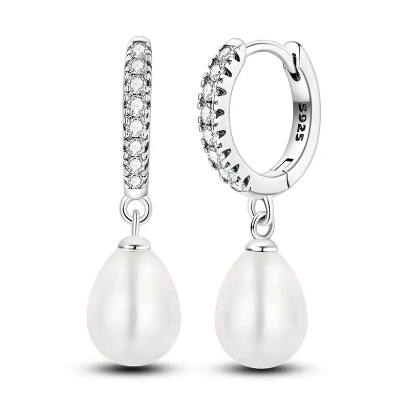 2025 Original 925 Sterling Silver Hoop Earring Zirconia Irregularity Stud Earring For Women Engagement Birthday Jewelry Gift Streetsharks