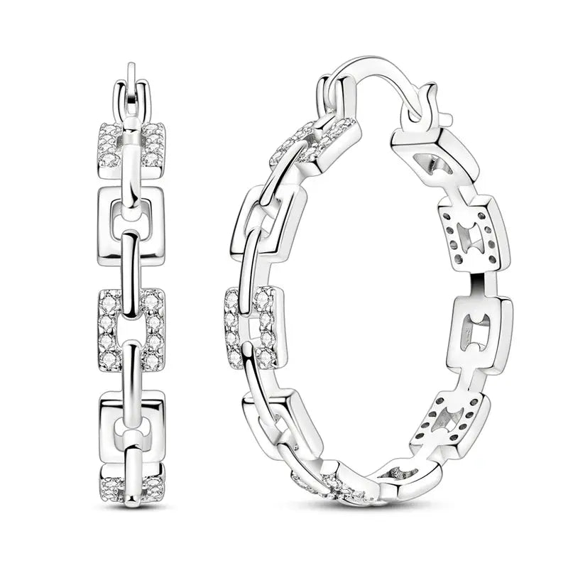2025 Original 925 Sterling Silver Hoop Earring Zirconia Irregularity Stud Earring For Women Engagement Birthday Jewelry Gift Streetsharks