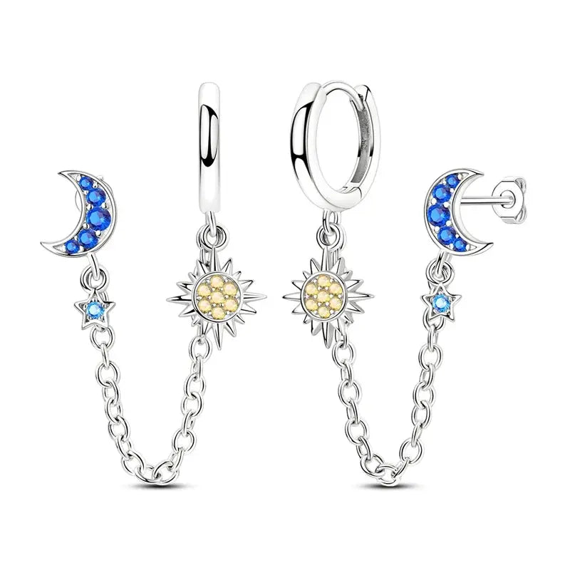 2025 Original 925 Sterling Silver Hoop Earring Zirconia Irregularity Stud Earring For Women Engagement Birthday Jewelry Gift Streetsharks