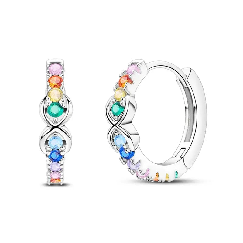 2025 Original 925 Sterling Silver Hoop Earring Zirconia Irregularity Stud Earring For Women Engagement Birthday Jewelry Gift Streetsharks