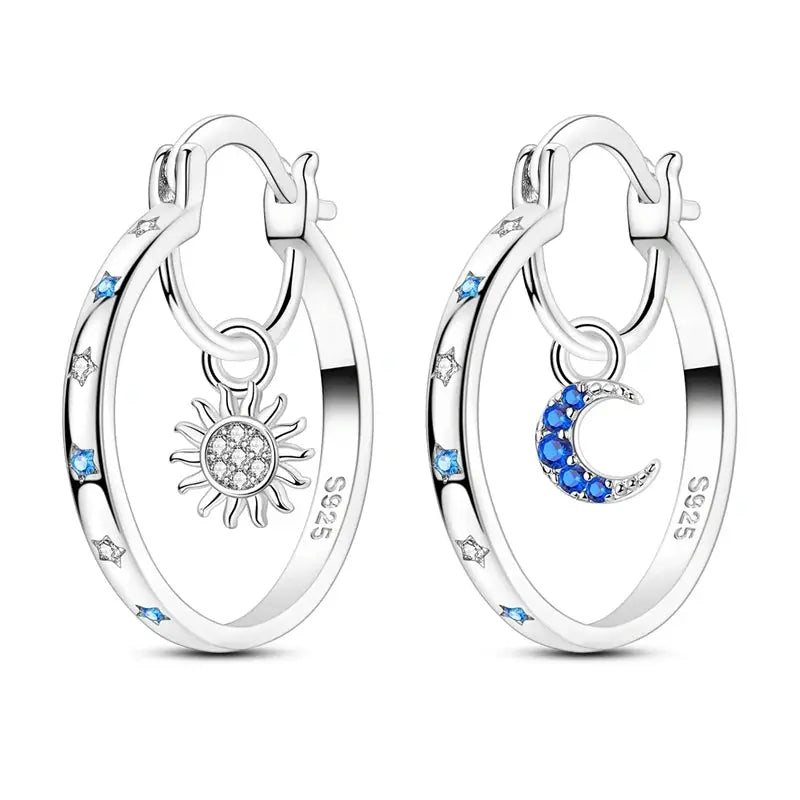 2025 Original 925 Sterling Silver Hoop Earring Zirconia Irregularity Stud Earring For Women Engagement Birthday Jewelry Gift Streetsharks