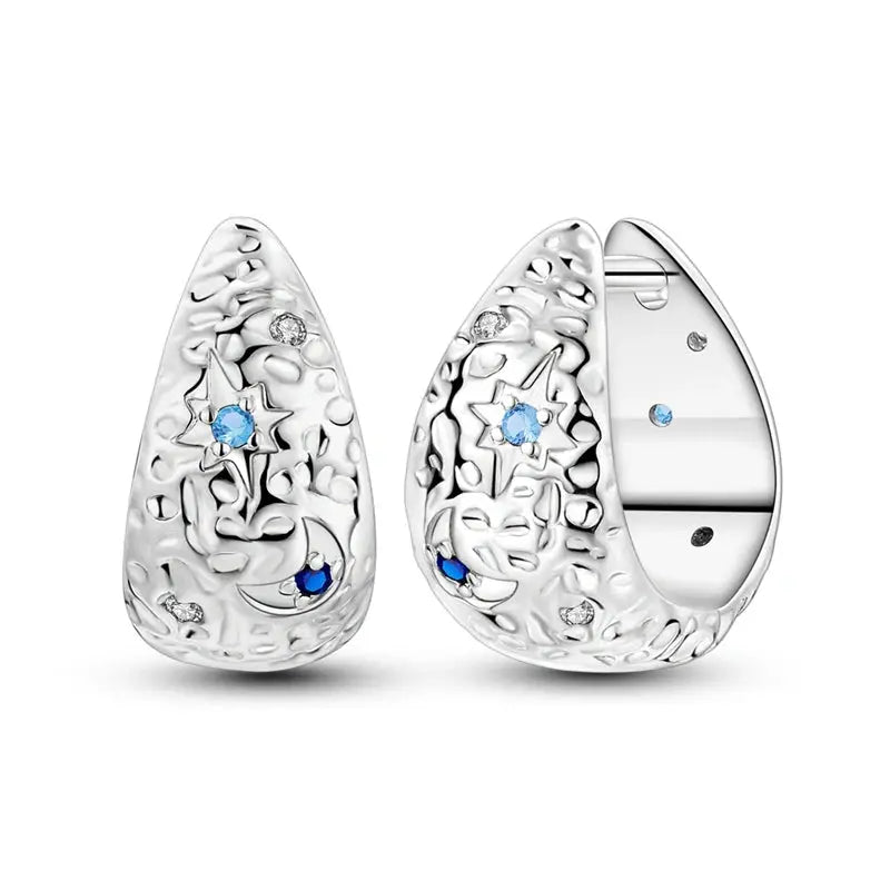 2025 Original 925 Sterling Silver Hoop Earring Zirconia Irregularity Stud Earring For Women Engagement Birthday Jewelry Gift Streetsharks