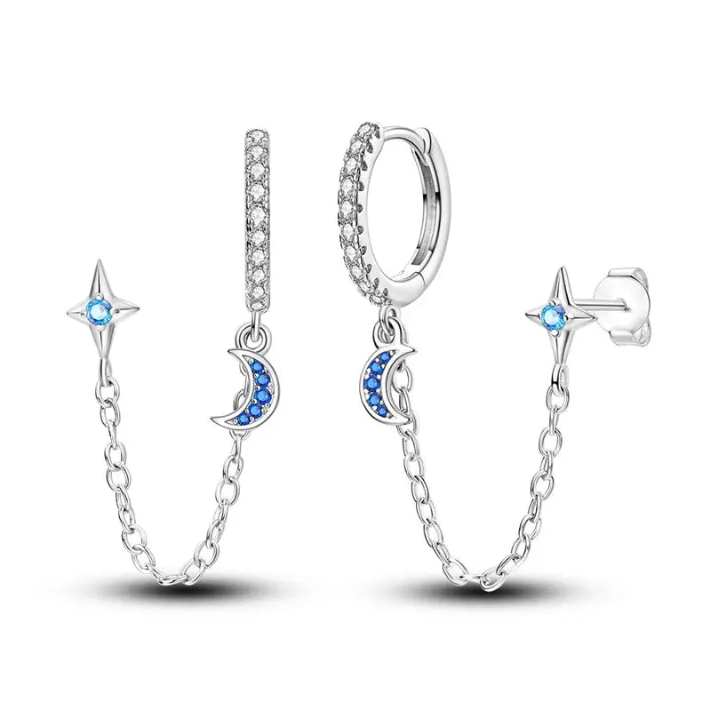 2025 Original 925 Sterling Silver Hoop Earring Zirconia Irregularity Stud Earring For Women Engagement Birthday Jewelry Gift Streetsharks