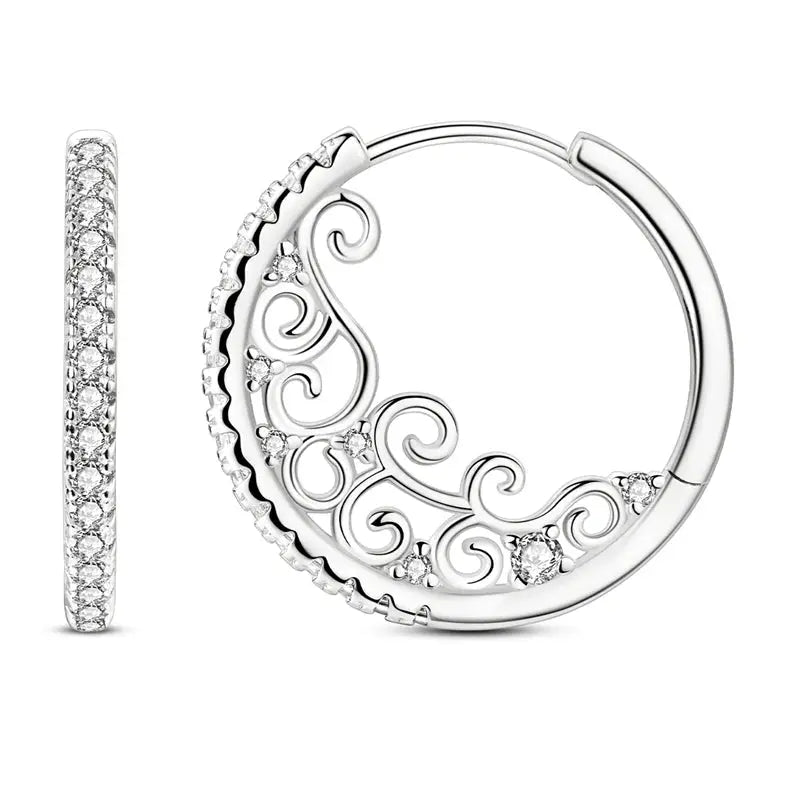 2025 Original 925 Sterling Silver Hoop Earring Zirconia Irregularity Stud Earring For Women Engagement Birthday Jewelry Gift Streetsharks
