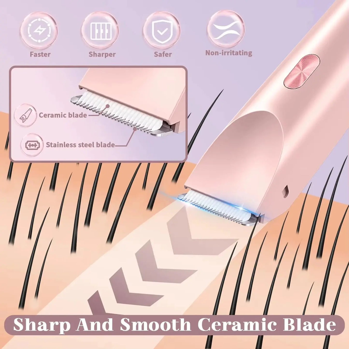 2025 Waterproof Rechargeable Electric Shaver Mini Women Bikini Trimmer Body Hair Remover Mini Double Headed Electric Epilator luxecrown.co.uk