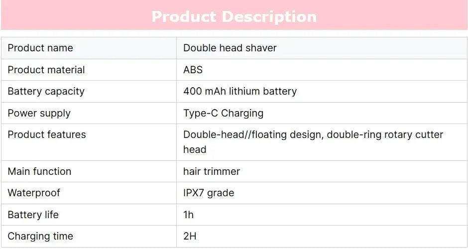 2025 Waterproof Rechargeable Electric Shaver Mini Women Bikini Trimmer Body Hair Remover Mini Double Headed Electric Epilator luxecrown.co.uk