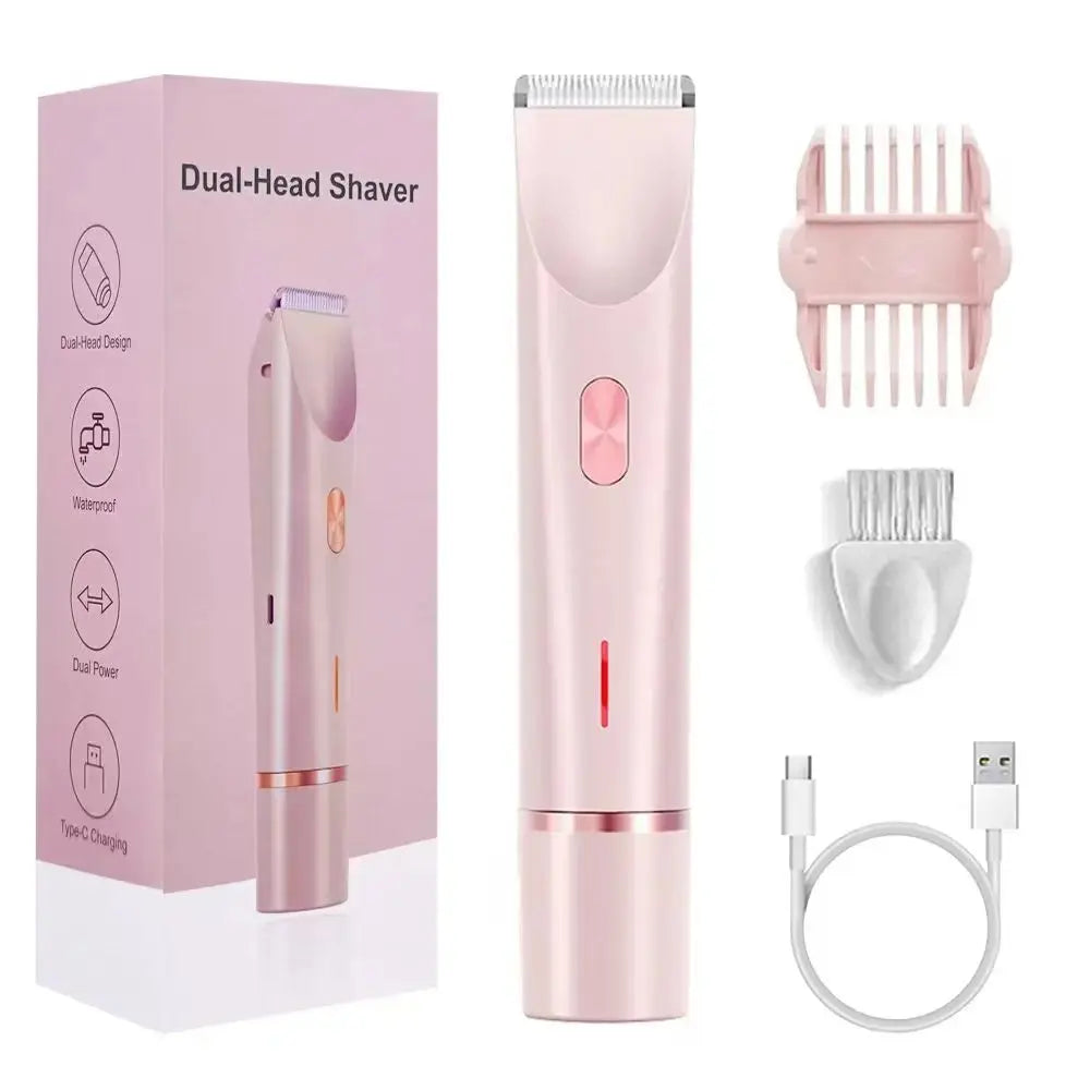 2025 Waterproof Rechargeable Electric Shaver Mini Women Bikini Trimmer Body Hair Remover Mini Double Headed Electric Epilator luxecrown.co.uk