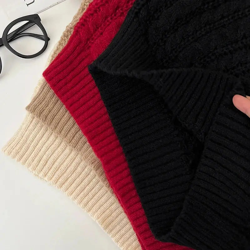 2026 New Autumn Winter Loose Casual Knitwear V-neck Long Sleeve Knitted Sweaters Twist Hollow Out Crochet Short Pullover Tops luxecrown.co.uk