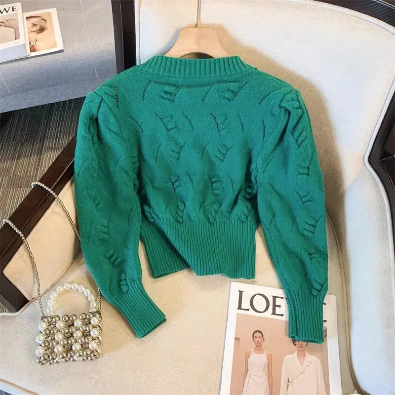 2026 New Autumn Winter Women O-neck Long Sleeve Knitted Sweaters Hollow Out Knitwear Crochet Solid Color Short Pullover Tops luxecrown.co.uk
