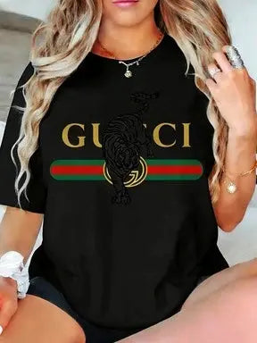 2026 New Letter Printing Short-sleeved Women T-shirt Trendy Temperament Casual Versatile Short-sleeved Clothing Heavy luxecrown.co.uk