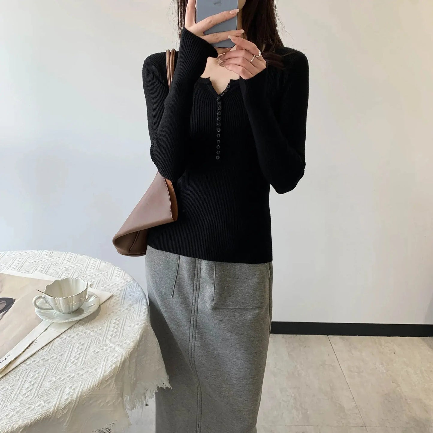 2026 Spring Autumn Basic Sweaters Knitted Women Sweater Button O-neck Pullovers Female Pullover Slim Solid Bold Stripes Tops luxecrown.co.uk
