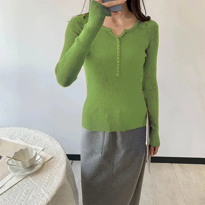 2026 Spring Autumn Basic Sweaters Knitted Women Sweater Button O-neck Pullovers Female Pullover Slim Solid Bold Stripes Tops luxecrown.co.uk