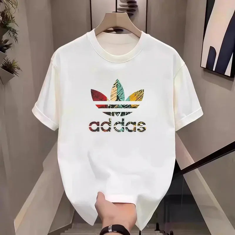 2026 Summer Men's T-shirt Short Sleeve Pure Cotton T-shirt Summer Slim Fit Full Cotton Half Sleeve Round Neck Breathable Trend luxecrown.co.uk