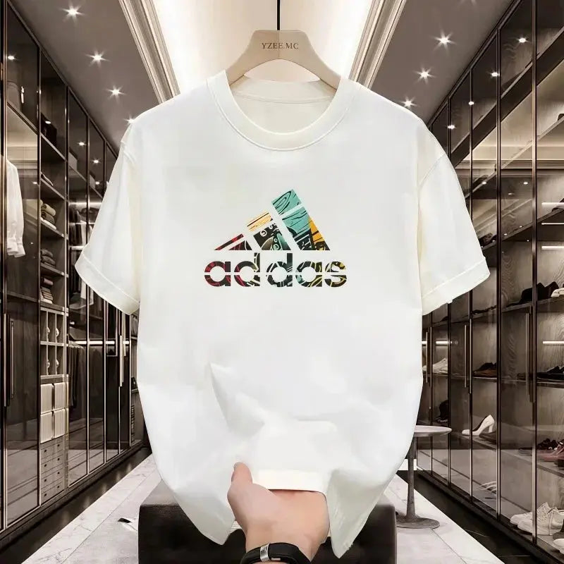 2026 Summer Men's T-shirt Short Sleeve Pure Cotton T-shirt Summer Slim Fit Full Cotton Half Sleeve Round Neck Breathable Trend luxecrown.co.uk