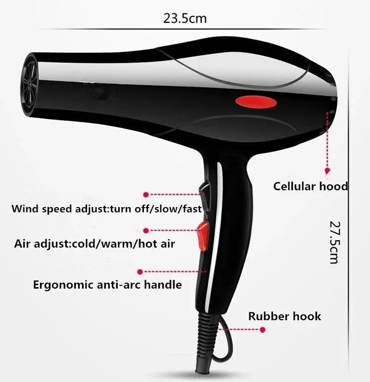 2200W Professional Style Hair Dryer Nozzle Concentrator Blower Pro Salon Heat UK StreetSharks