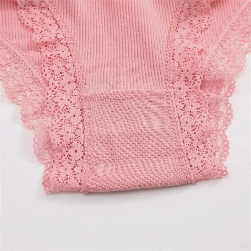 2PCS Cotton Panties for Women Sexy Lace Brazilian Briefs Female Low-Waist Cross Webbing Underpants Stretch Breathable Intimates luxecrown.co.uk