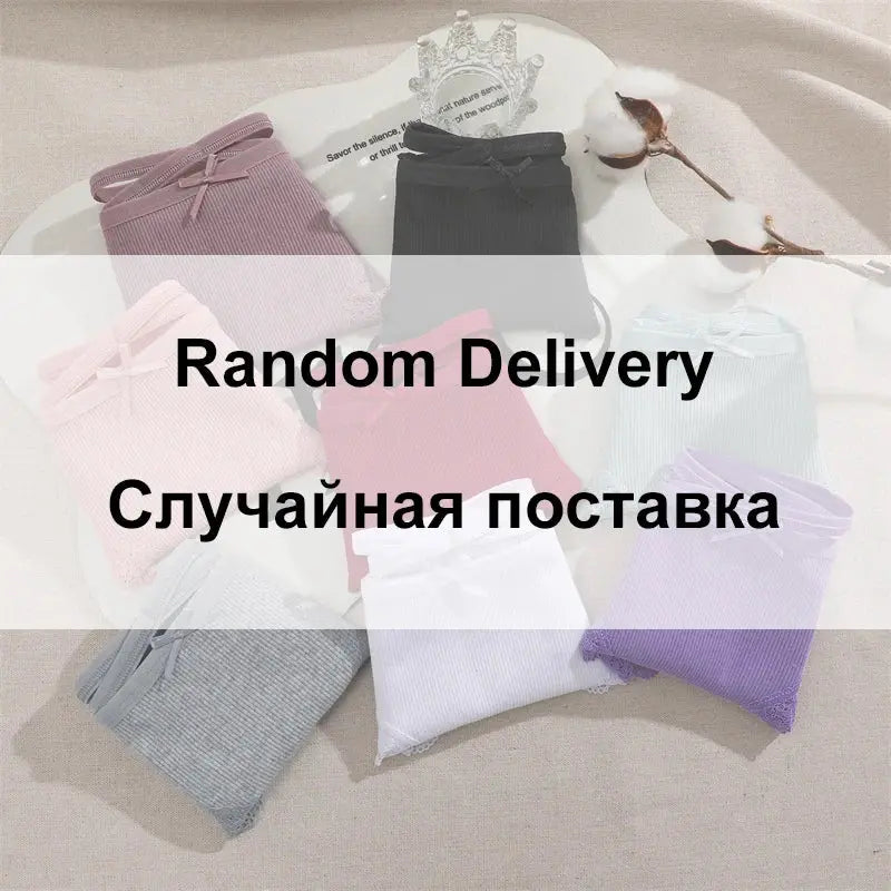 2PCS Cotton Panties for Women Sexy Lace Brazilian Briefs Female Low-Waist Cross Webbing Underpants Stretch Breathable Intimates luxecrown.co.uk