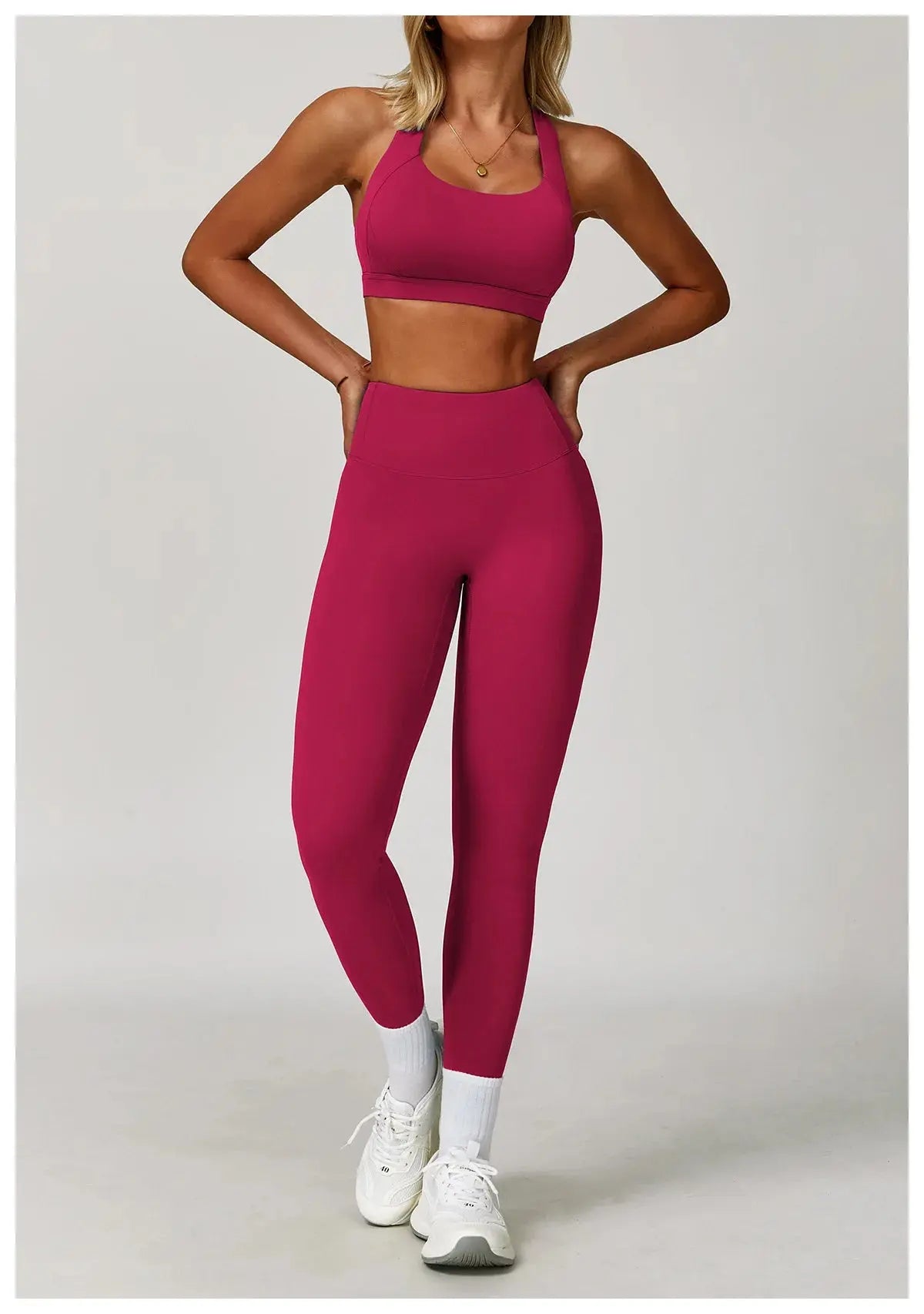 2PCS Fitness Suit Women's Tracksuit Yoga Sets Sportswear Workout Clothes Sports Bra High Waist Leggings Gym Clothing Sports Suit luxecrown.co.uk