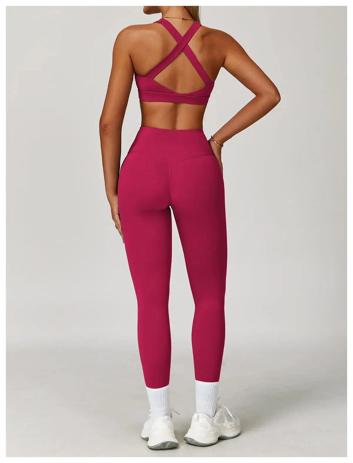 2PCS Fitness Suit Women's Tracksuit Yoga Sets Sportswear Workout Clothes Sports Bra High Waist Leggings Gym Clothing Sports Suit luxecrown.co.uk
