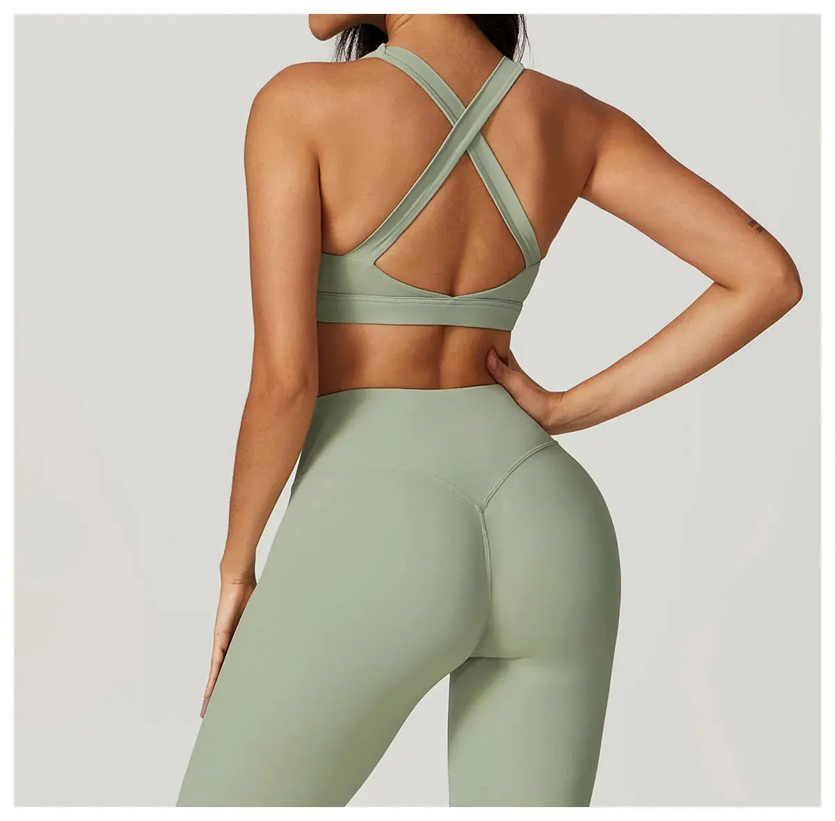 2PCS Fitness Suit Women's Tracksuit Yoga Sets Sportswear Workout Clothes Sports Bra High Waist Leggings Gym Clothing Sports Suit luxecrown.co.uk