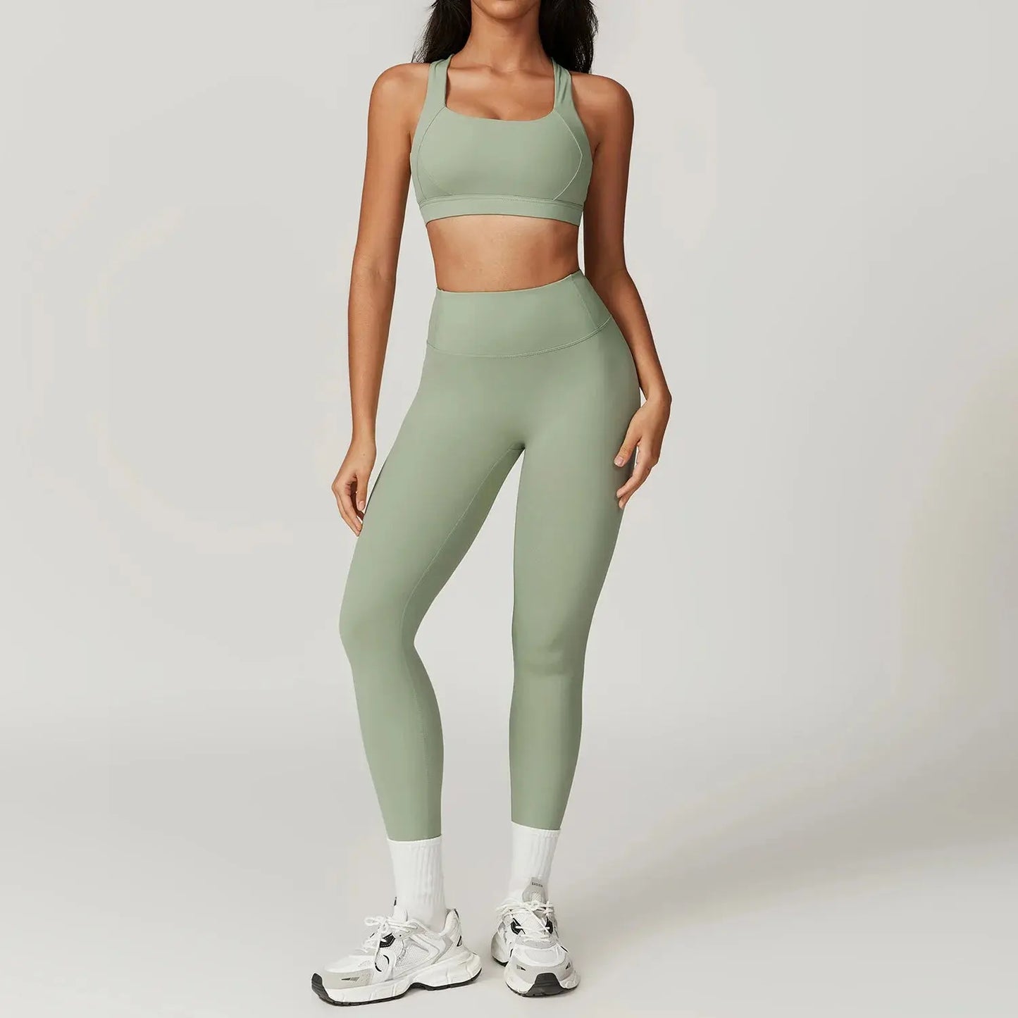 2PCS Fitness Suit Women's Tracksuit Yoga Sets Sportswear Workout Clothes Sports Bra High Waist Leggings Gym Clothing Sports Suit luxecrown.co.uk