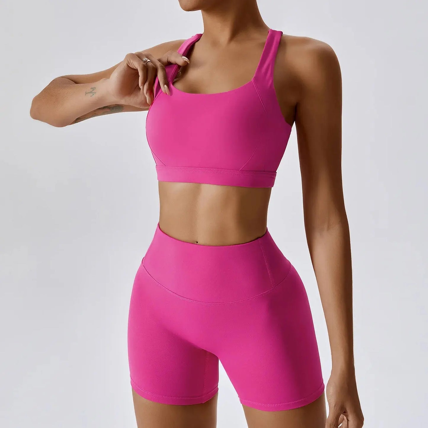 2PCS Fitness Suit Women's Tracksuit Yoga Sets Sportswear Workout Clothes Sports Bra High Waist Leggings Gym Clothing Sports Suit luxecrown.co.uk