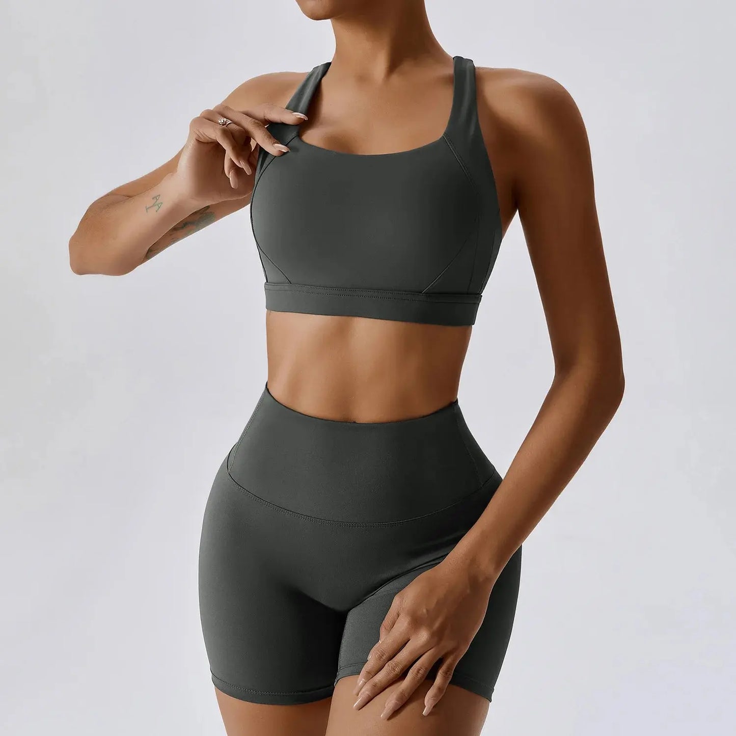 2PCS Fitness Suit Women's Tracksuit Yoga Sets Sportswear Workout Clothes Sports Bra High Waist Leggings Gym Clothing Sports Suit luxecrown.co.uk