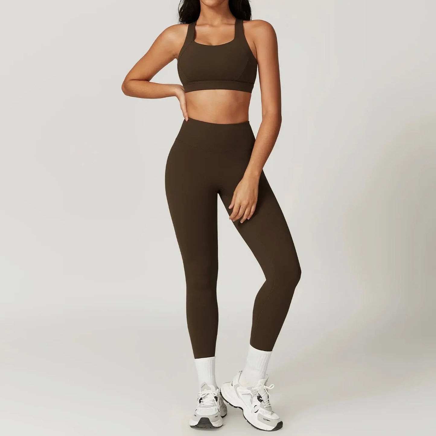 2PCS Fitness Suit Women's Tracksuit Yoga Sets Sportswear Workout Clothes Sports Bra High Waist Leggings Gym Clothing Sports Suit luxecrown.co.uk