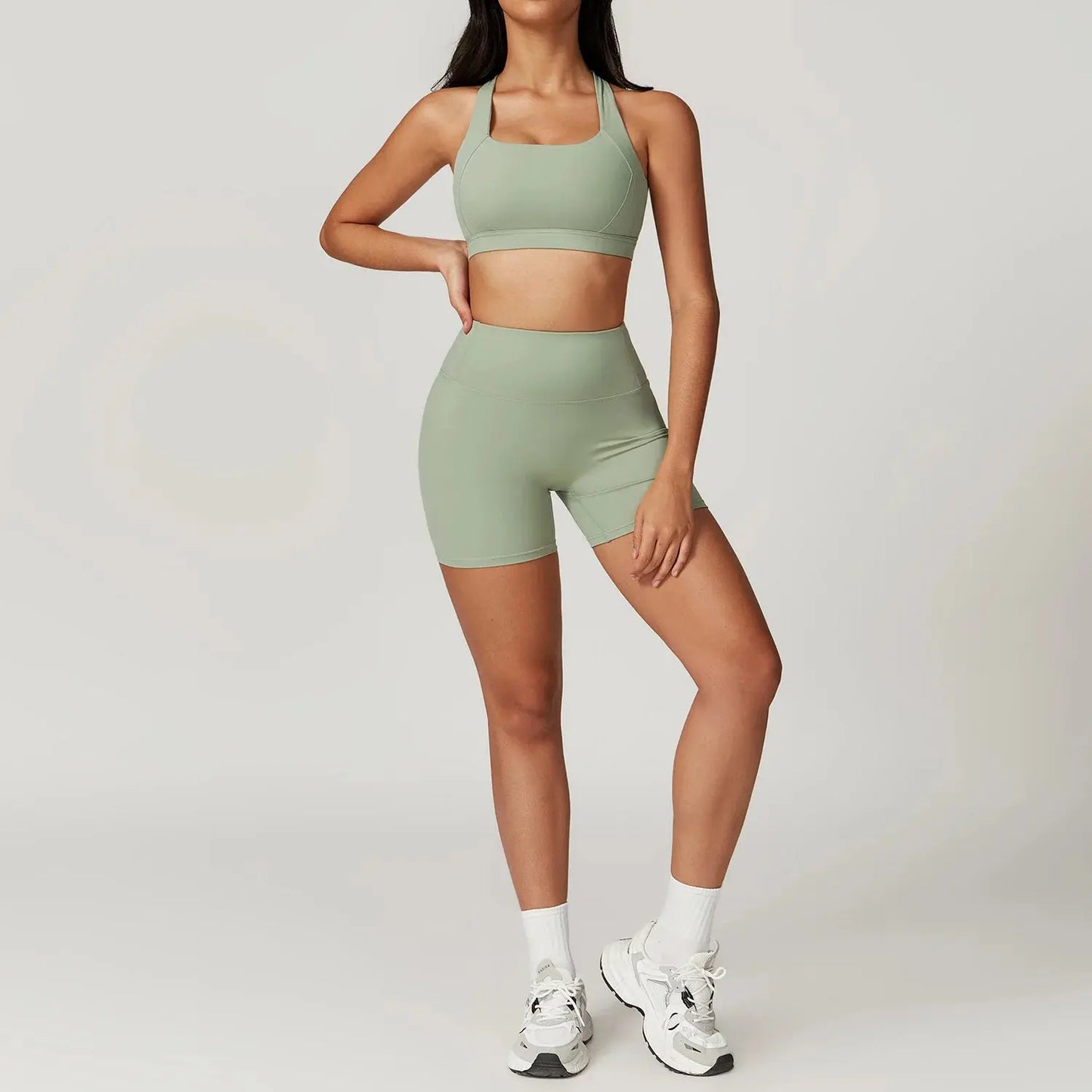 2PCS Fitness Suit Women's Tracksuit Yoga Sets Sportswear Workout Clothes Sports Bra High Waist Leggings Gym Clothing Sports Suit luxecrown.co.uk
