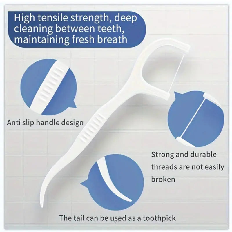30/50/150/300/600PCS ultra-fine disposable smooth dental floss, household toothpick luxecrown.co.uk
