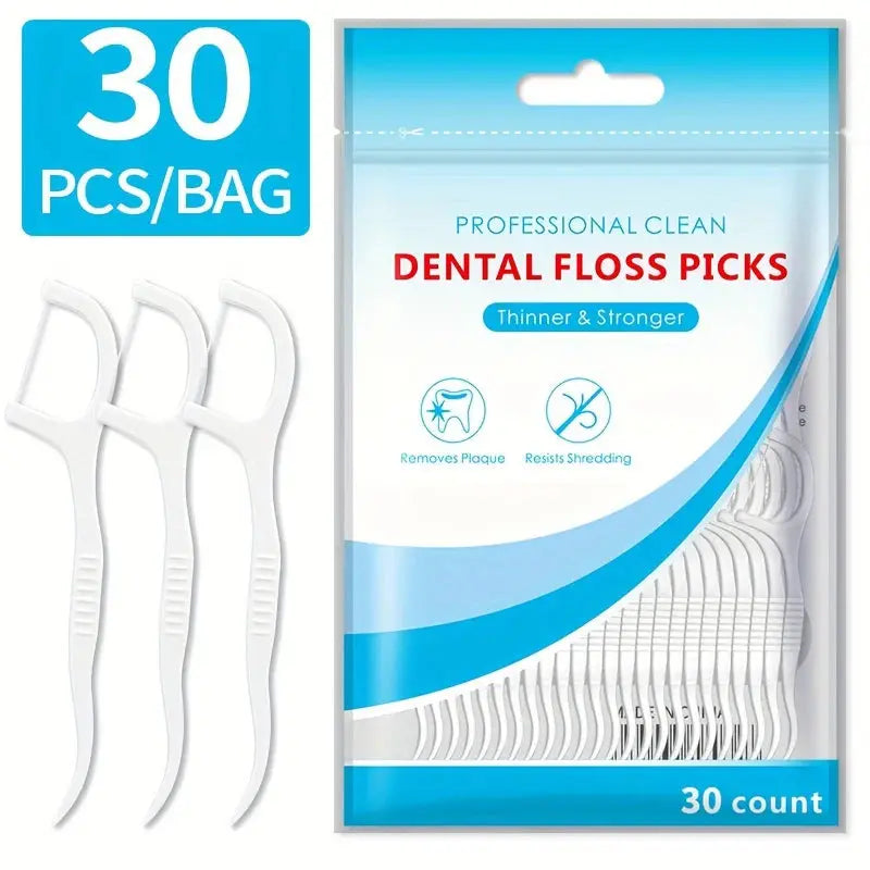 30/50/150/300/600PCS ultra-fine disposable smooth dental floss, household toothpick luxecrown.co.uk