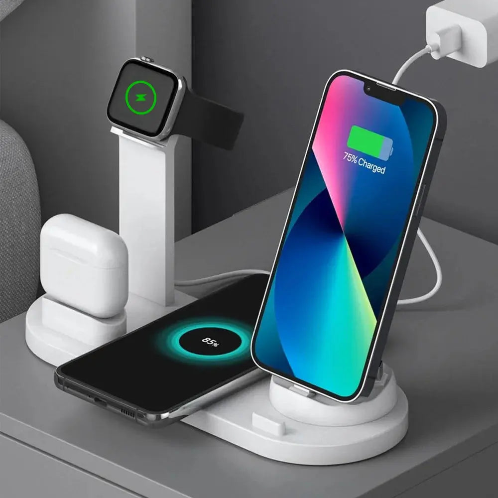 30W 6 in 1 Wireless Charger Stand Pad For iPhone 15 14 13 12 X Apple Watch Fast Charging Dock Station for Airpods Pro iWatch 7 Streetsharks