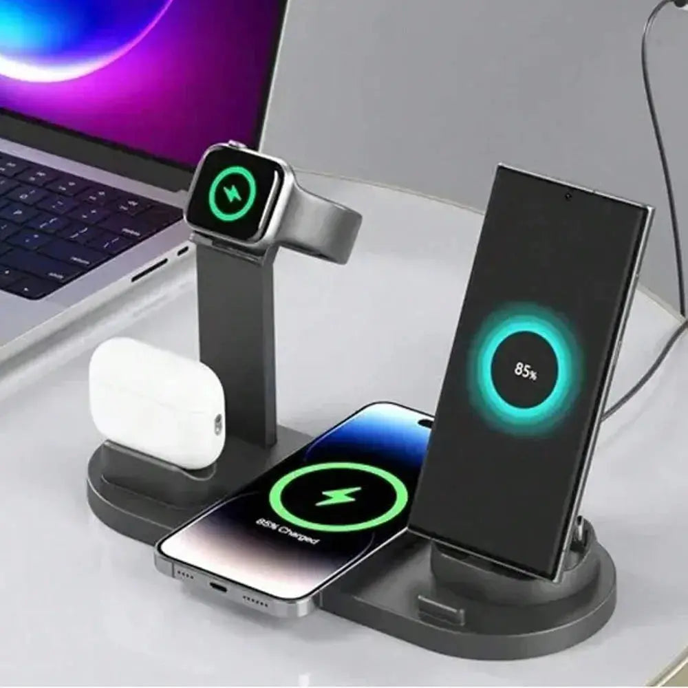 30W 6 in 1 Wireless Charger Stand Pad For iPhone 15 14 13 12 X Apple Watch Fast Charging Dock Station for Airpods Pro iWatch 7 Streetsharks