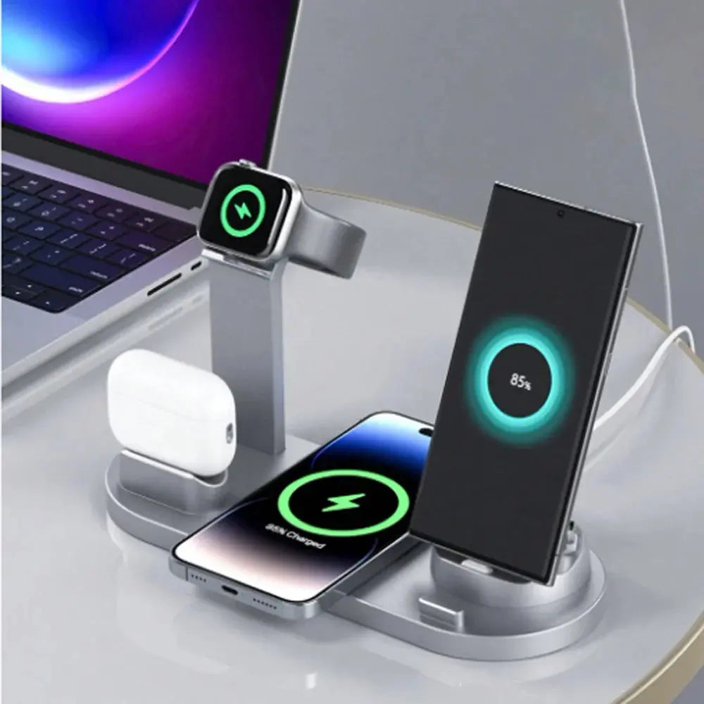 30W 6 in 1 Wireless Charger Stand Pad For iPhone 15 14 13 12 X Apple Watch Fast Charging Dock Station for Airpods Pro iWatch 7 Streetsharks