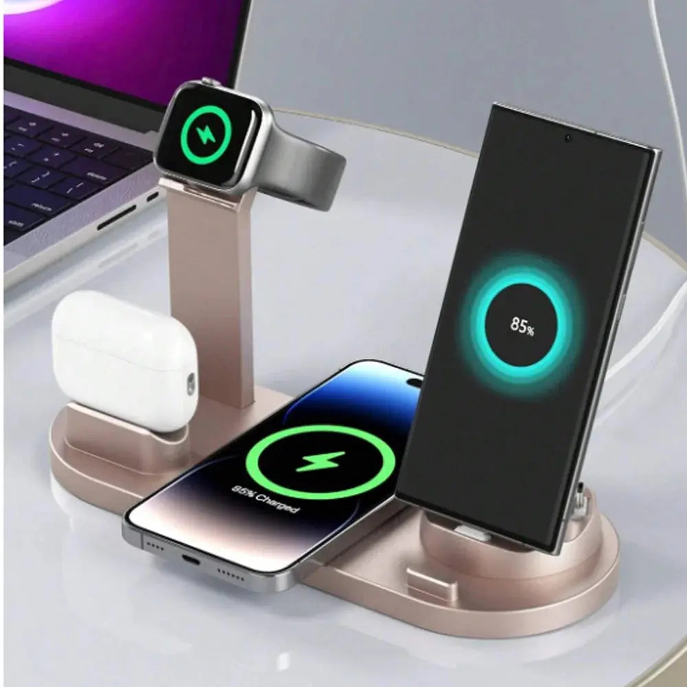 30W 6 in 1 Wireless Charger Stand Pad For iPhone 15 14 13 12 X Apple Watch Fast Charging Dock Station for Airpods Pro iWatch 7 Streetsharks