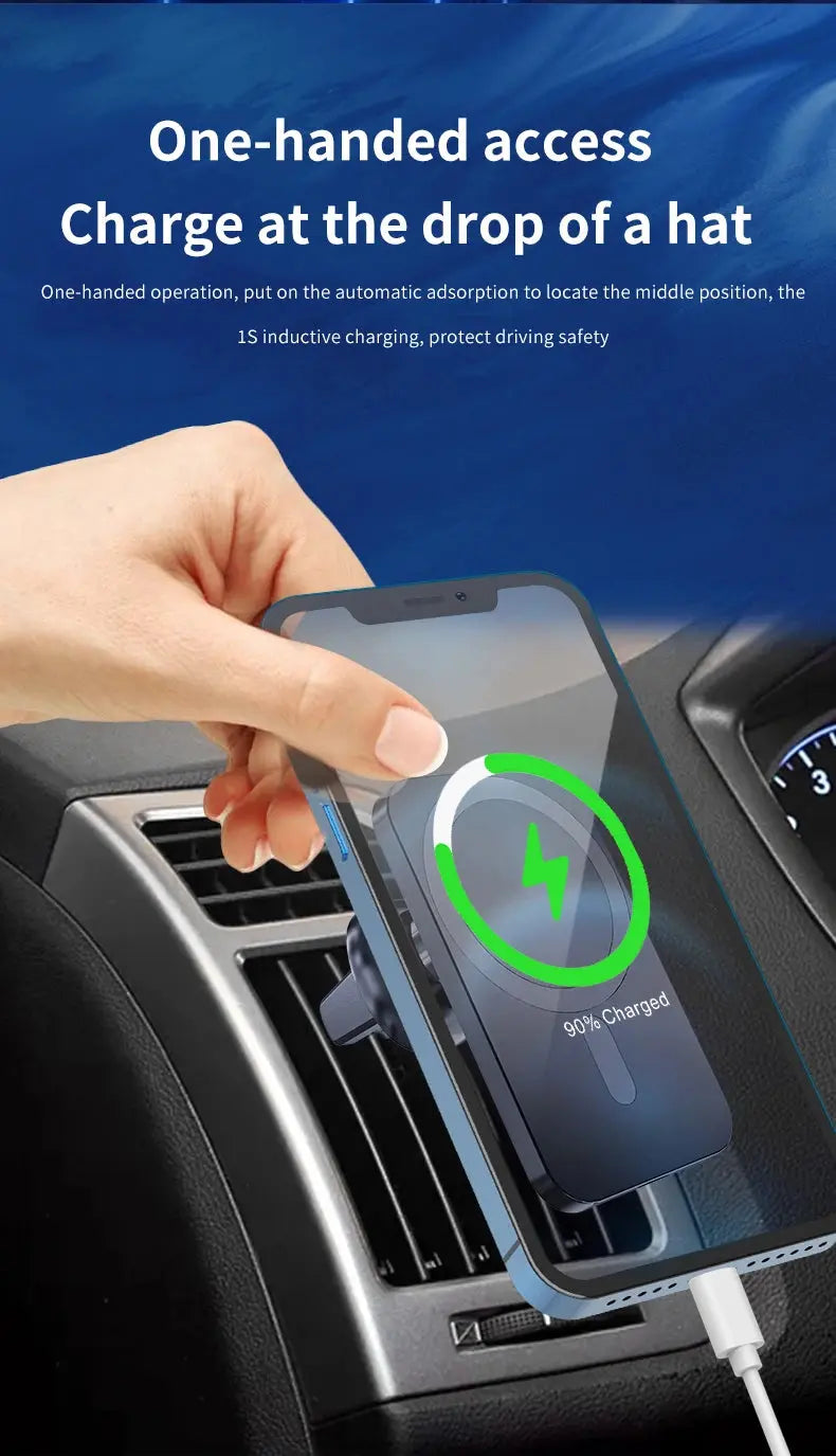 30W Magnetic Car Wireless Charger For iPhone 15 14 13 12 Pro Max Mini Macsafe Car Phone Holder Stand Mount Fast Charging Station luxecrown.co.uk