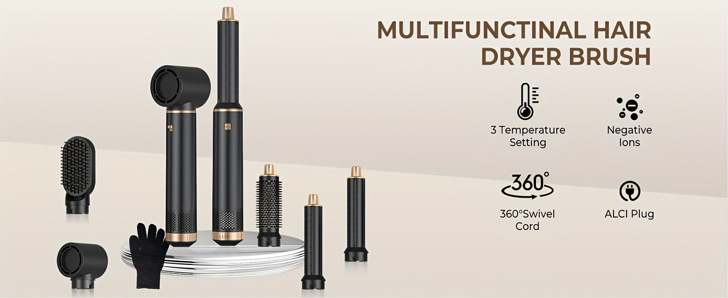 5-in-1 Hot Air UKLISS Styling Brush, Multi-Functional Hair Styling Tools with Replaceable Brush Heads for Women DT Streetsharks