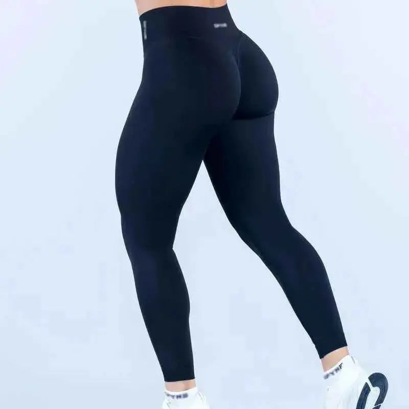 3DF-Women High Waist Seamless Yoga Leggings Scrunch Butt Gym Pants Tummy Control Workout Running Fitness Stretch Sports Tights
