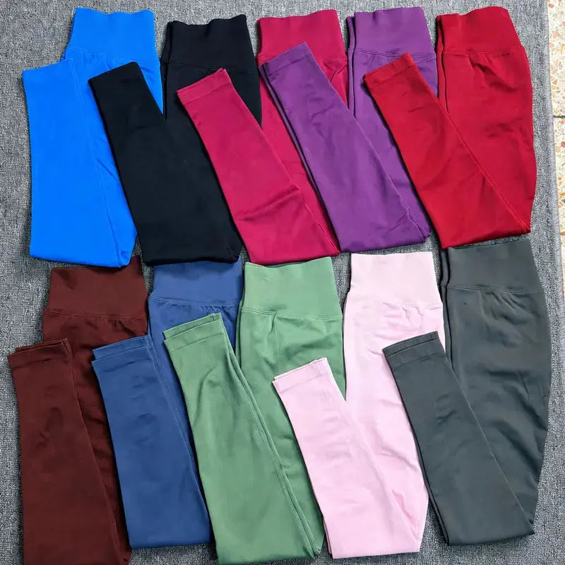 3DF-Women High Waist Seamless Yoga Leggings Scrunch Butt Gym Pants Tummy Control Workout Running Fitness Stretch Sports Tights luxecrown.co.uk