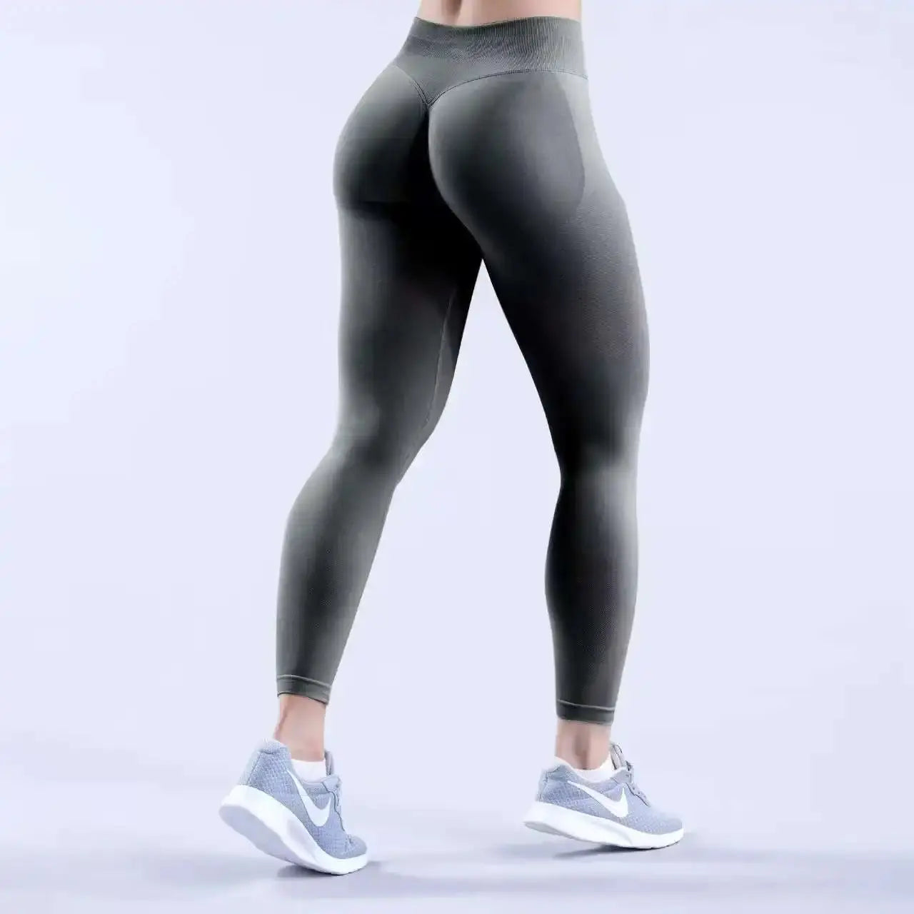 3DF-Women High Waist Seamless Yoga Leggings Scrunch Butt Gym Pants Tummy Control Workout Running Fitness Stretch Sports Tights luxecrown.co.uk