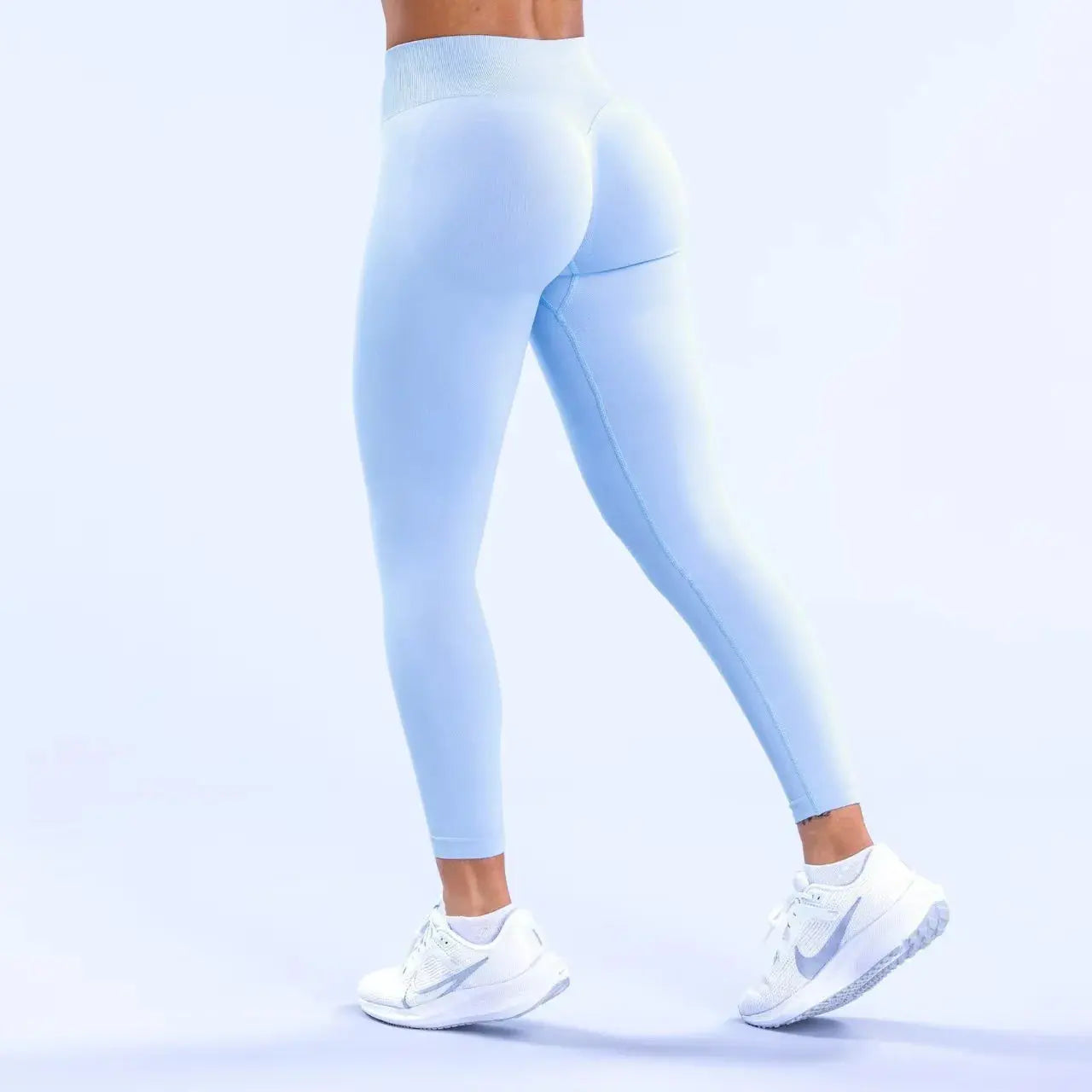 3DF-Women High Waist Seamless Yoga Leggings Scrunch Butt Gym Pants Tummy Control Workout Running Fitness Stretch Sports Tights luxecrown.co.uk