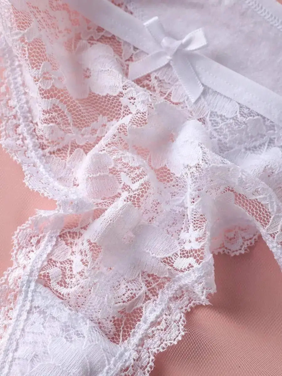 3Pcs Sexy Lace Women Thongs Transparent Women Panties Sexy Underwear Solid Floral G-String Size XS-XL Female Underpants Lingerie luxecrown.co.uk