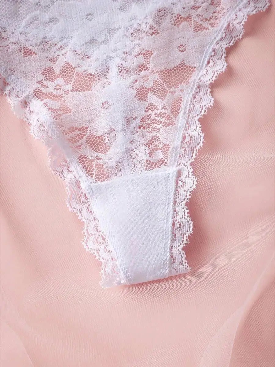 3Pcs Sexy Lace Women Thongs Transparent Women Panties Sexy Underwear Solid Floral G-String Size XS-XL Female Underpants Lingerie luxecrown.co.uk