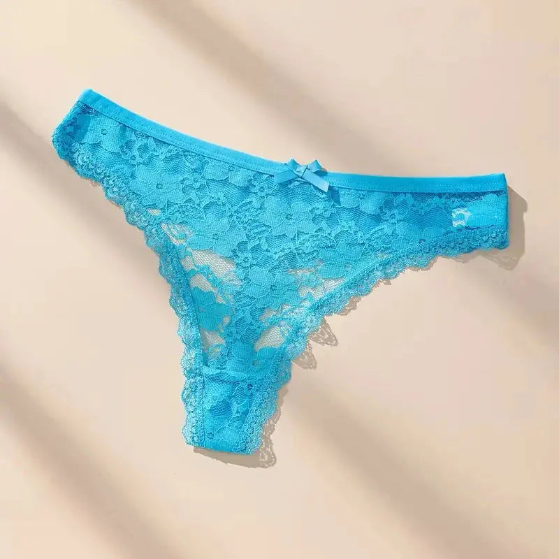 3Pcs Sexy Lace Women Thongs Transparent Women Panties Sexy Underwear Solid Floral G-String Size XS-XL Female Underpants Lingerie luxecrown.co.uk
