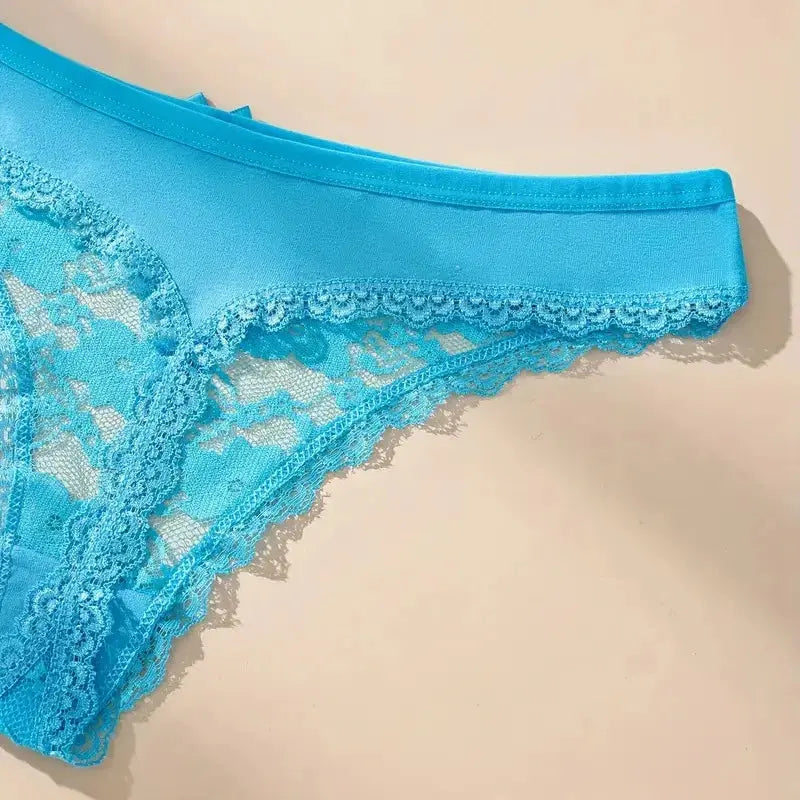 3Pcs Sexy Lace Women Thongs Transparent Women Panties Sexy Underwear Solid Floral G-String Size XS-XL Female Underpants Lingerie luxecrown.co.uk