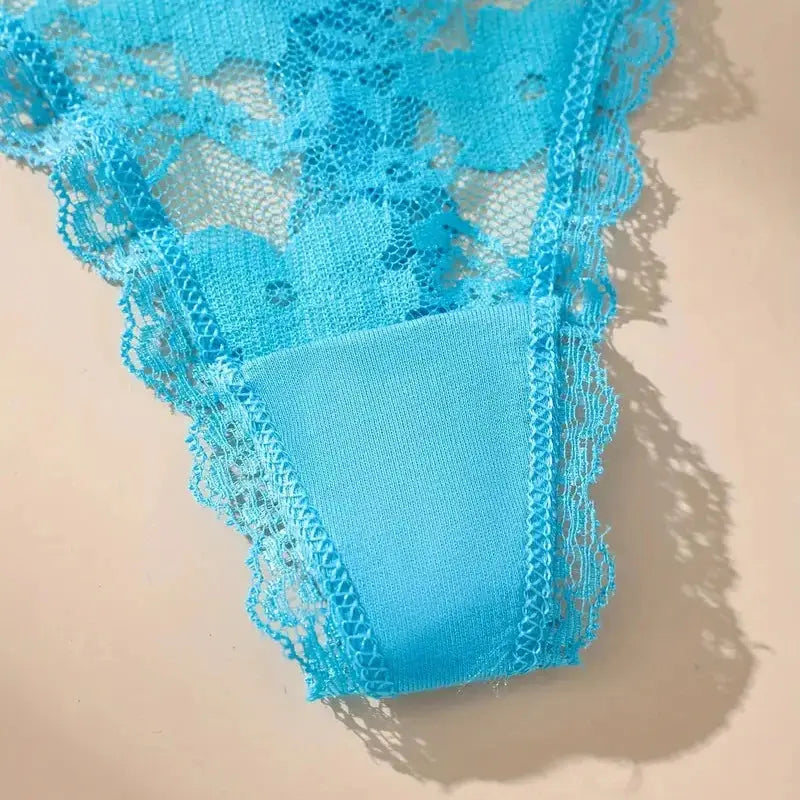 3Pcs Sexy Lace Women Thongs Transparent Women Panties Sexy Underwear Solid Floral G-String Size XS-XL Female Underpants Lingerie luxecrown.co.uk