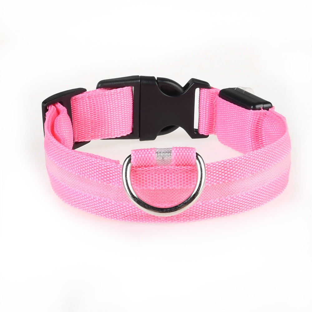 Pet Dogs Adjustable Luminous Collar For Night Safety - Striped Glow-in-the-Dark Collar For Night Walking Streetsharks