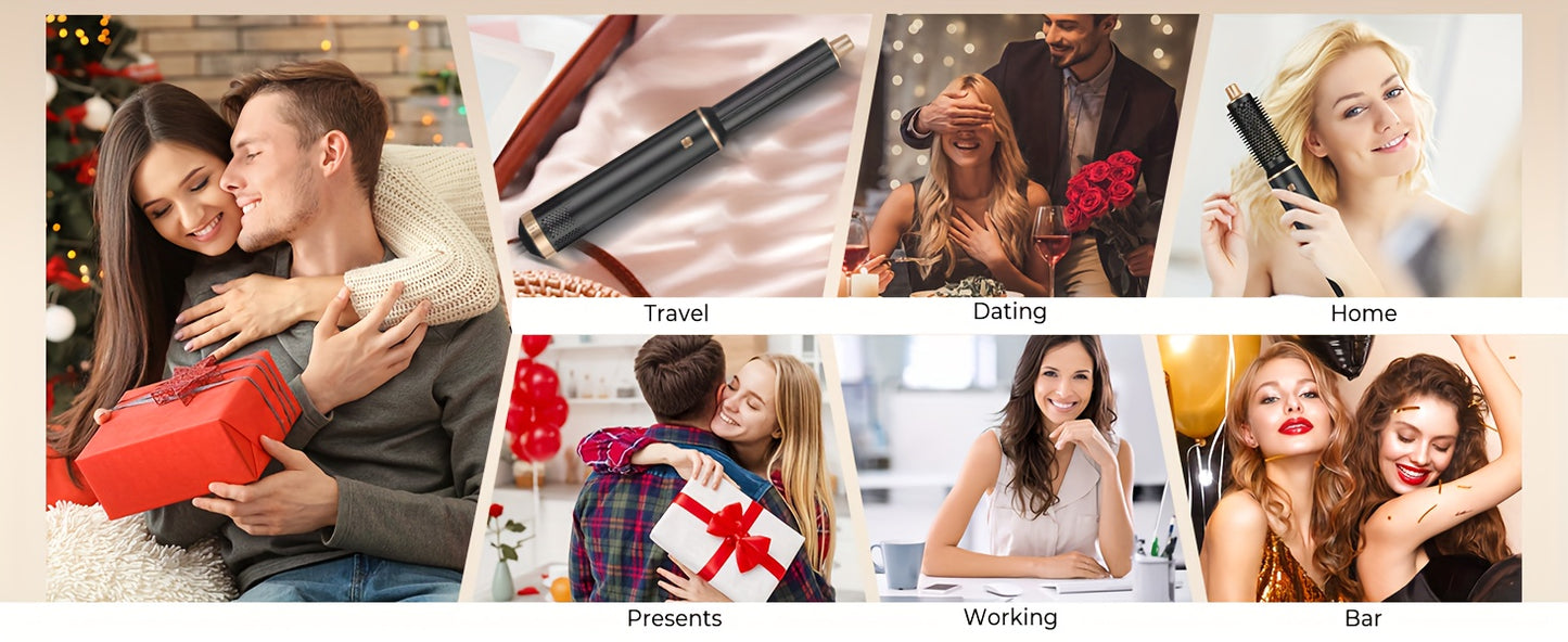 5-in-1 Hot Air UKLISS Styling Brush, Multi-Functional Hair Styling Tools with Replaceable Brush Heads for Women DT Streetsharks