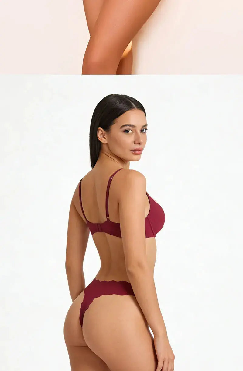 4 Pack Seamless Wavy Edge Thong Underwear for Women Ultra Soft Comfortable Invisible Low Rise Stretch Panties New Color 2026 luxecrown.co.uk