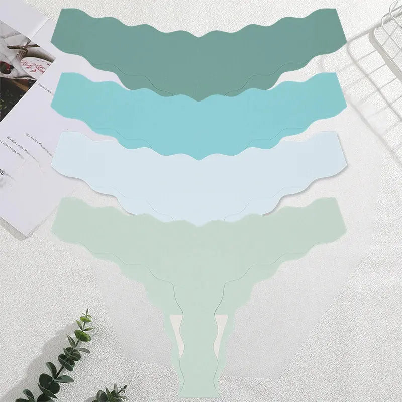 4 Pack Seamless Wavy Edge Thong Underwear for Women Ultra Soft Comfortable Invisible Low Rise Stretch Panties New Color 2026 luxecrown.co.uk